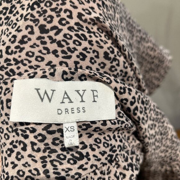 Wayf Women's Animal Print Long Sleeve V-Neck Belted Midi Wrap Dress Size XS - Picture 12 of 12
